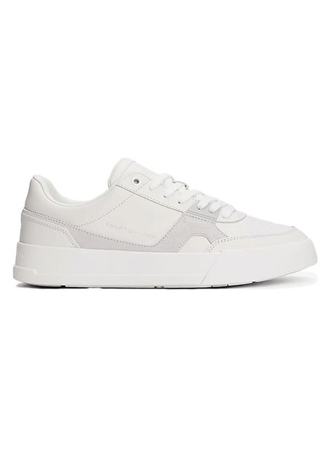 Tommy Hilfiger Court Craft Leather Shoes Ecru Men TOMMY HILFIGER | Sneakers | FM0FM05551-0K5